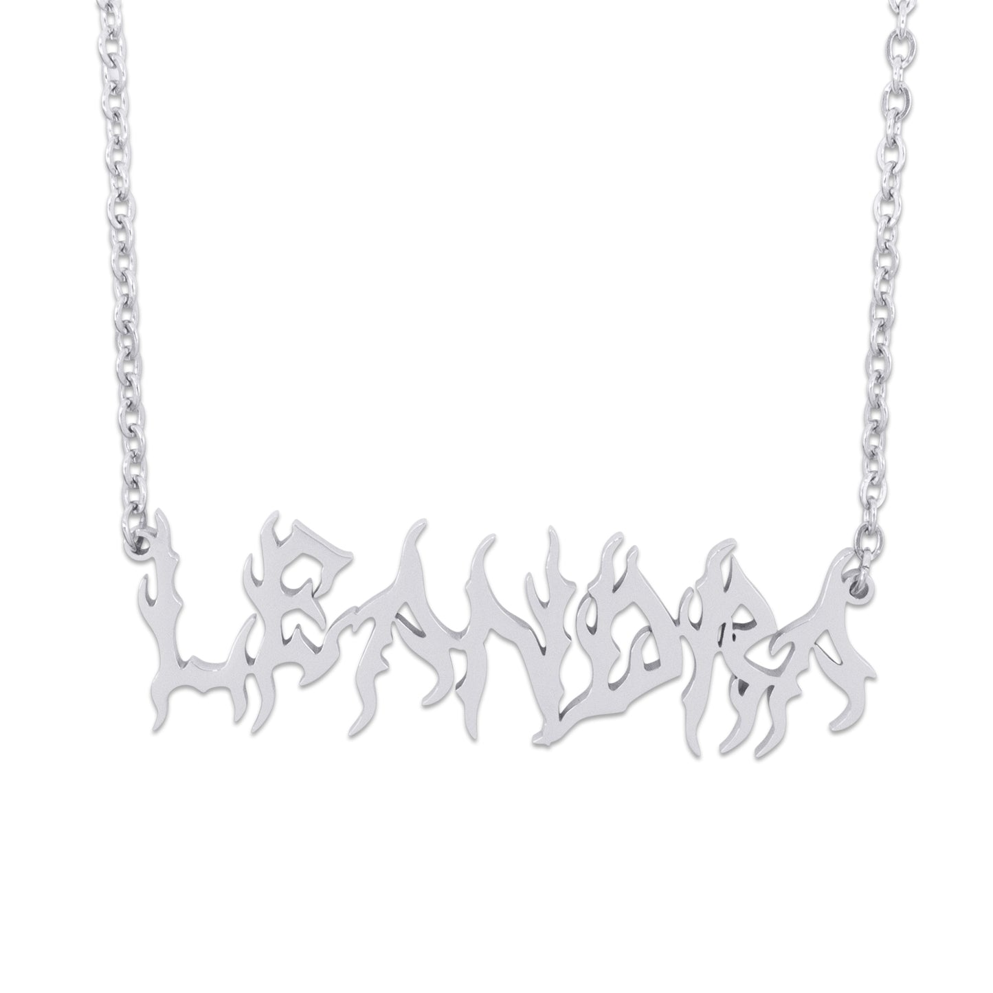 Black Metal Personalised Name Necklace