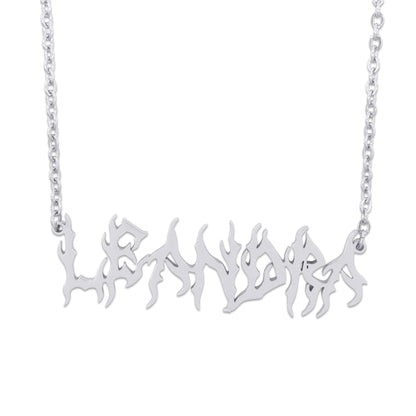 Black Metal Personalised Name Necklace