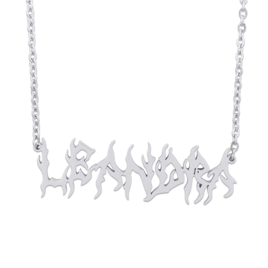 Black Metal Personalised Name Necklace