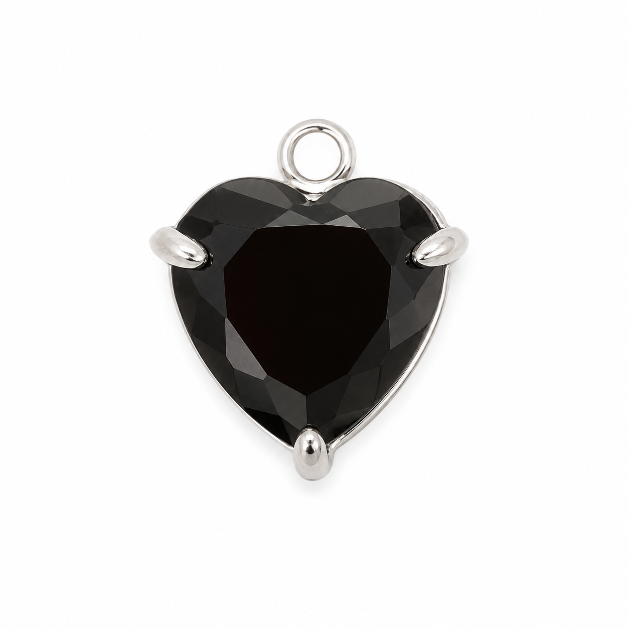 Black Heart CZ Charm
