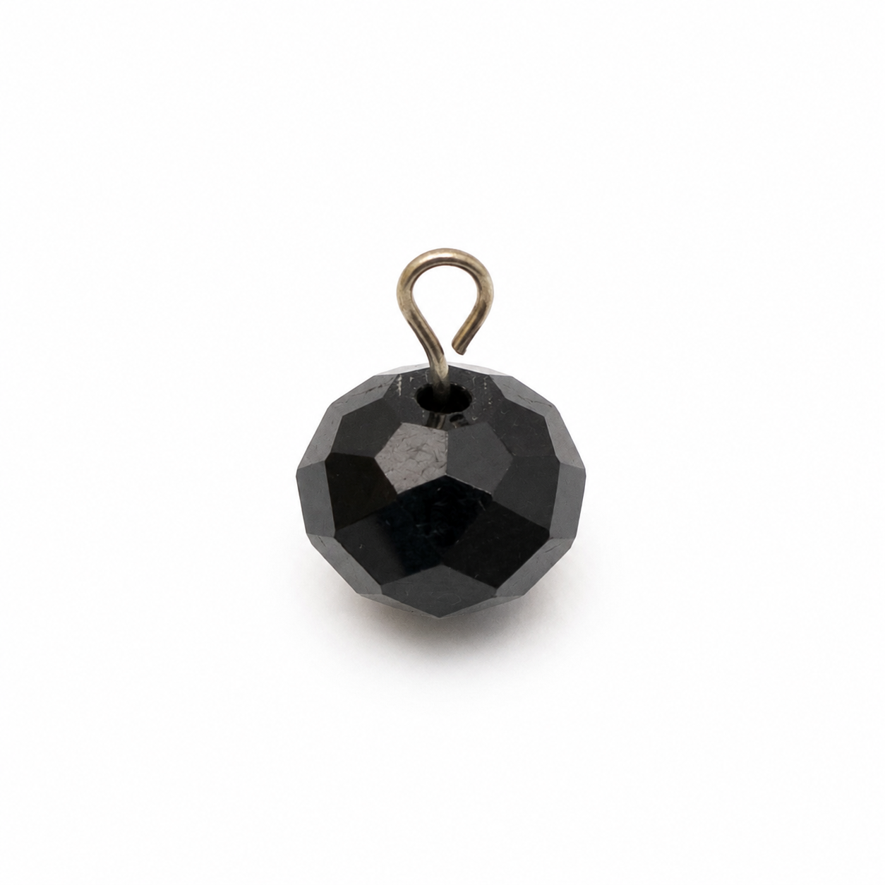 Black Faceted Bead Charm