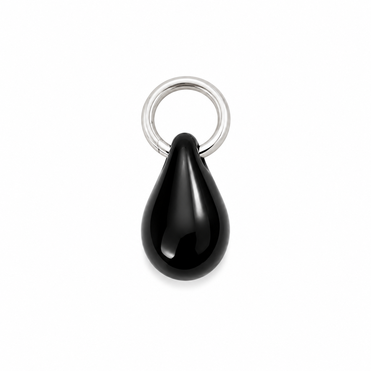 Black Teardrop Charm