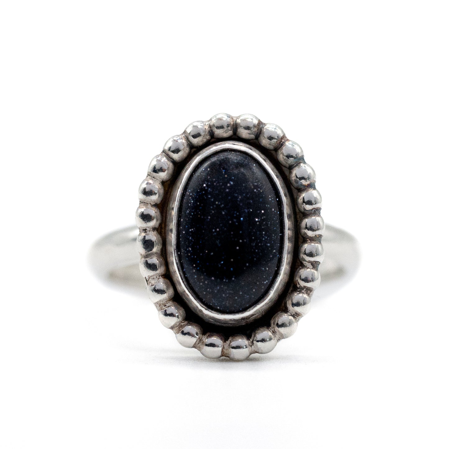 Blue Sandstone Sterling Silver cocktail ring

