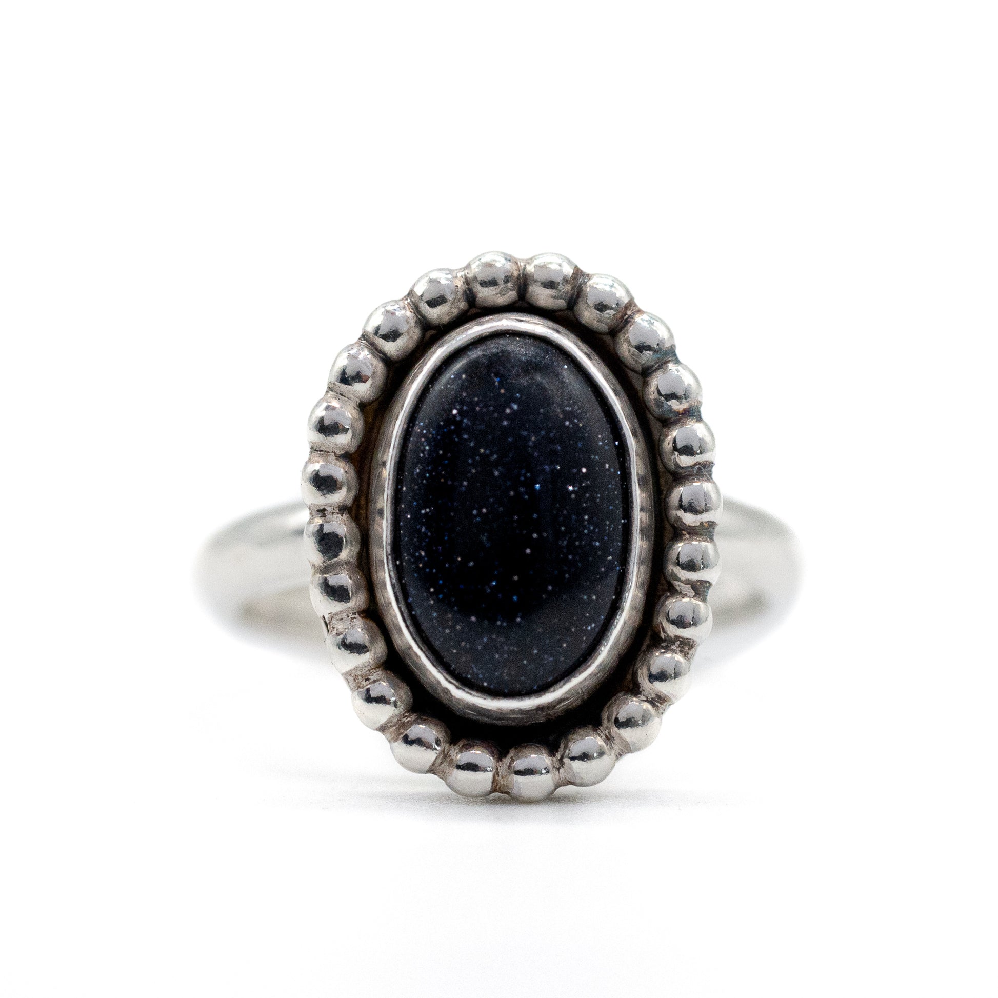 Blue Sandstone Sterling Silver cocktail ring
