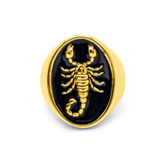 Pincera Scorpion Gold Signet Ring