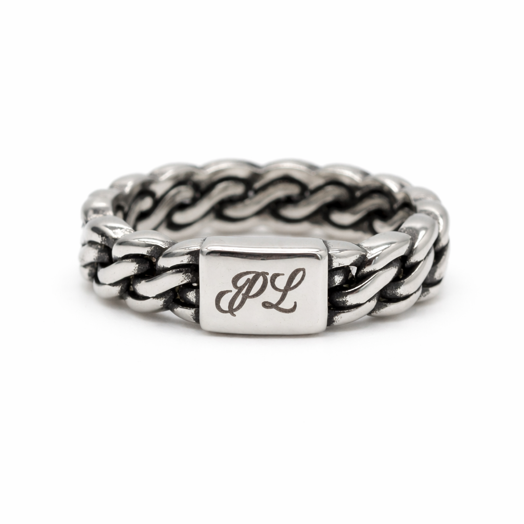 Personalised Chain Initials Ring