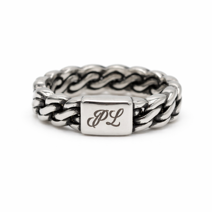Personalised Chain Initials Ring