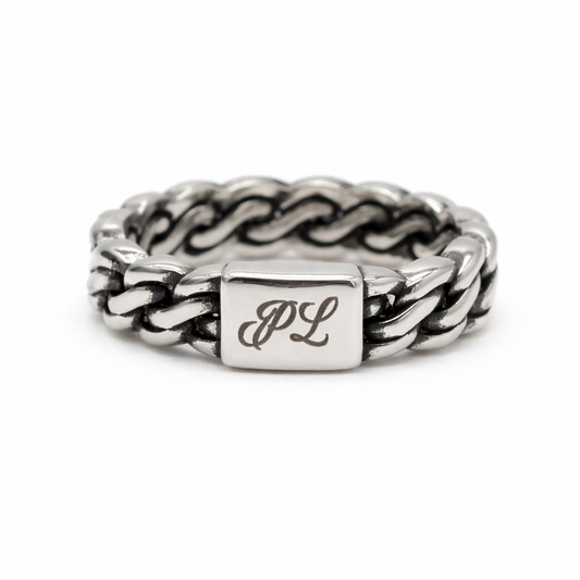 Personalised Chain Initials Ring