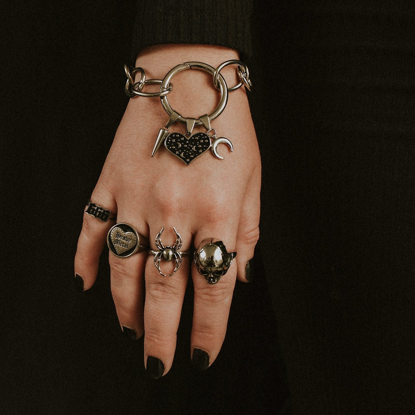 Charm Coven Talisman Bracelet  Gothic Charm Bracelet – Mysticum Luna