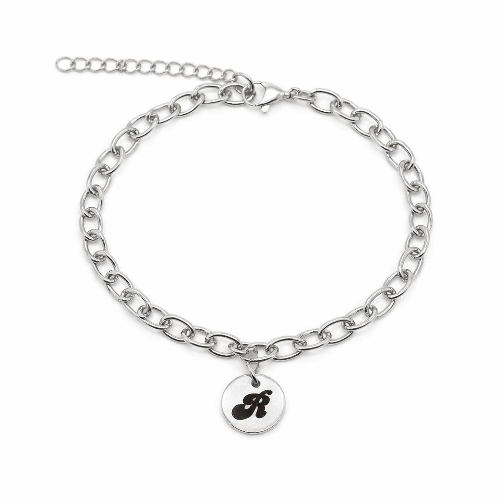 Personalised Initial Disc Bracelet