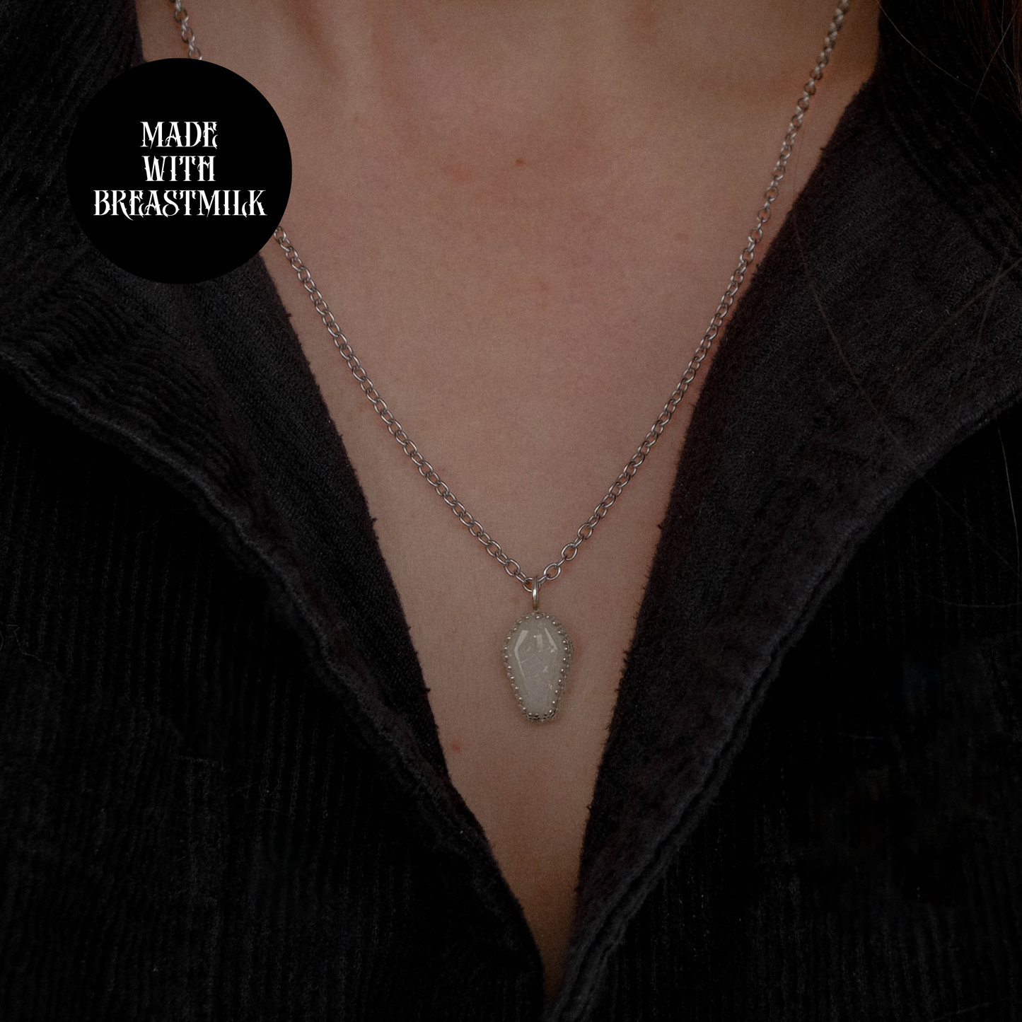 Gothic Coffin Breastmilk Necklace