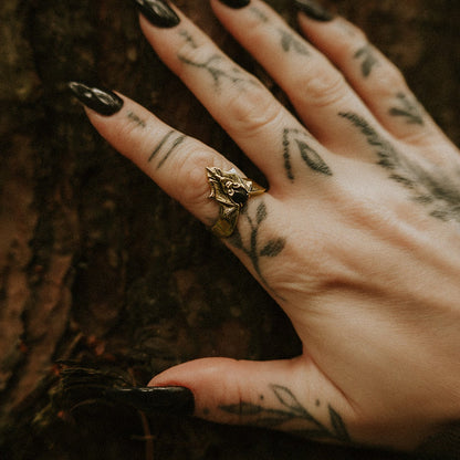 Nightfall Obscura Bat Gold Ring