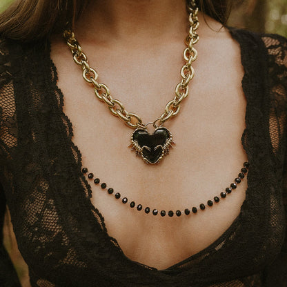 Venin Obscura Scorpion Heart Gold Necklace