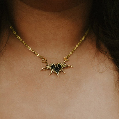 Widowheart Spider Gold Necklace