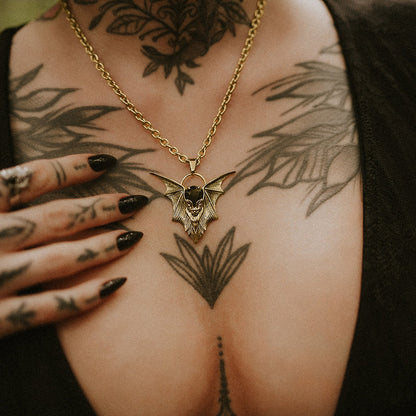 Nightfall Obscura Bat Gold Necklace