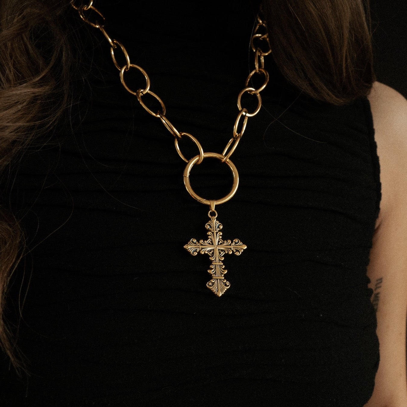 Charm Coven Lament Cross Charm Gold Mysticum Luna