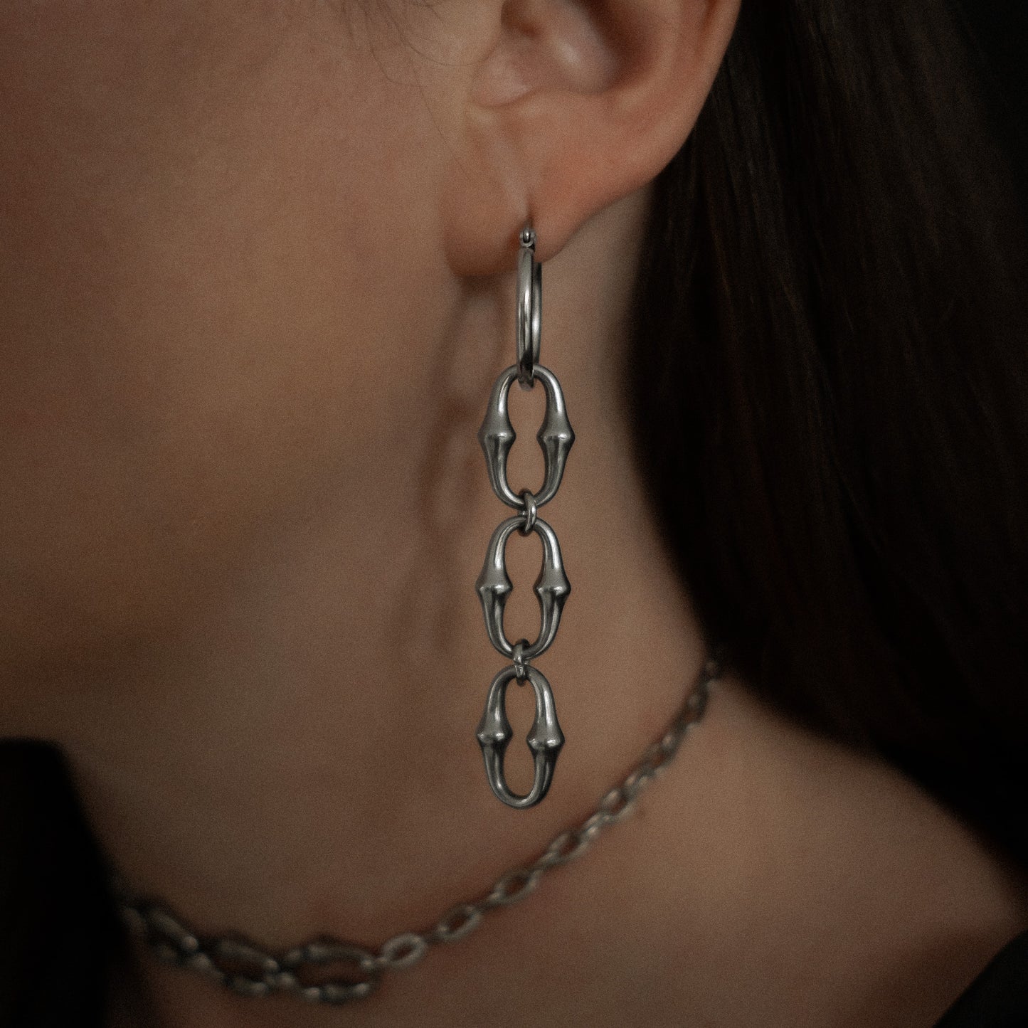 Revenant Chain Hoop Earrings Mysticum Luna