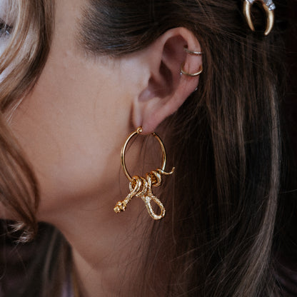 Gold Serpent's Lair Snake Earrings mysticumluna2021