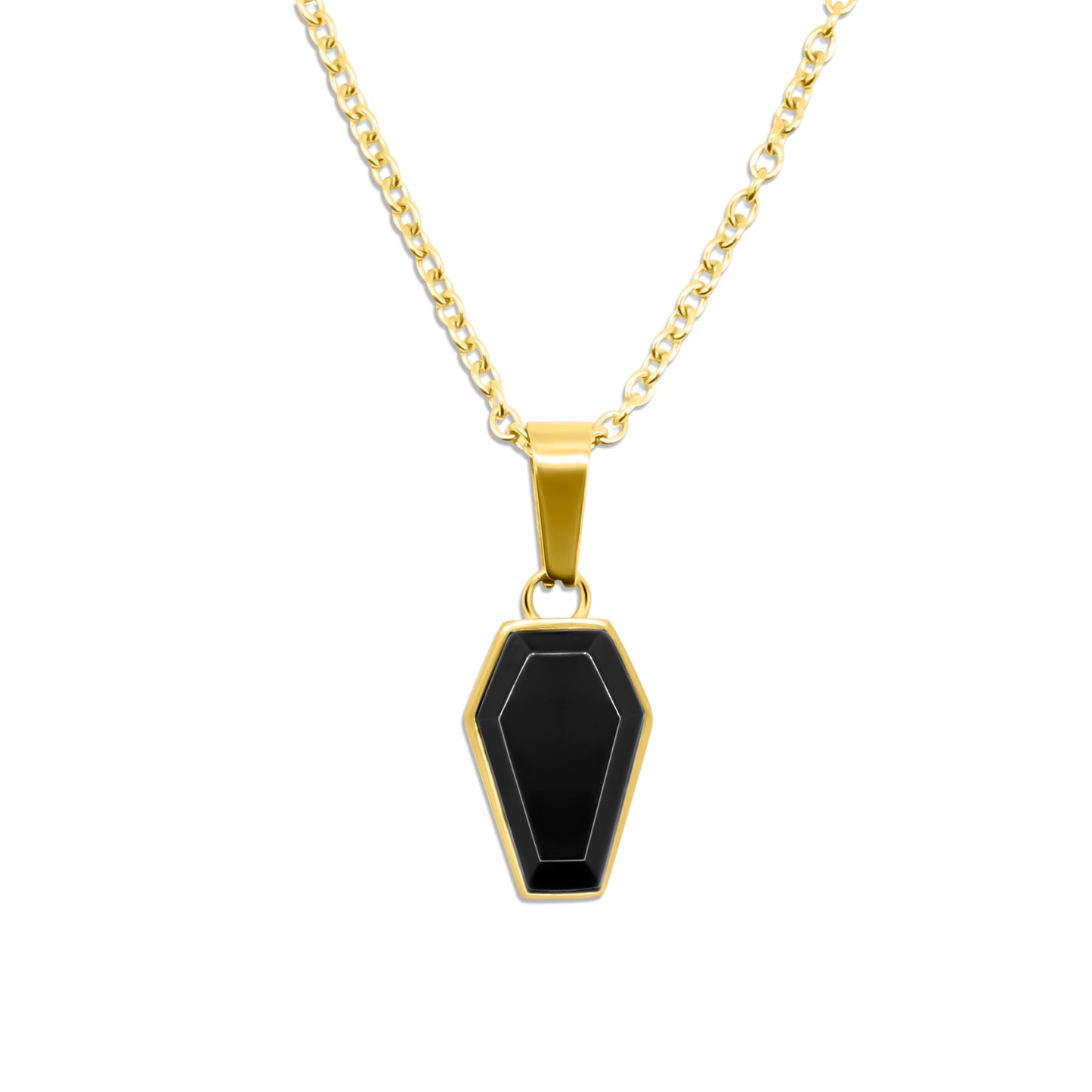 Gold Crypt Black Coffin Gothic Necklace mysticumluna2021