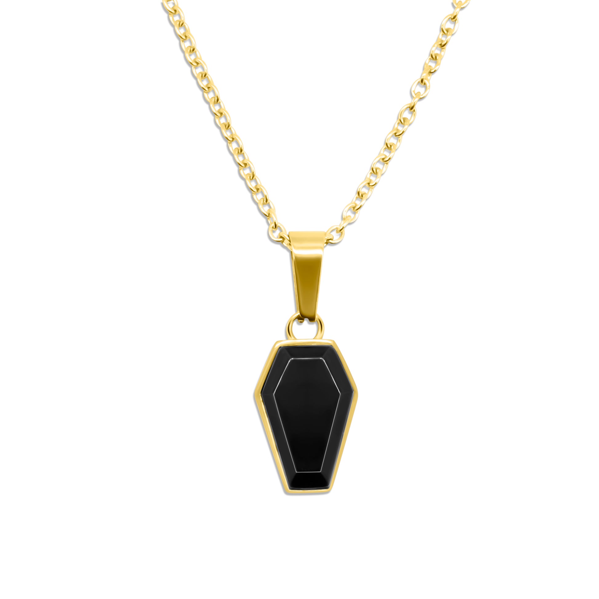 Gold Crypt Black Coffin Gothic Necklace mysticumluna2021