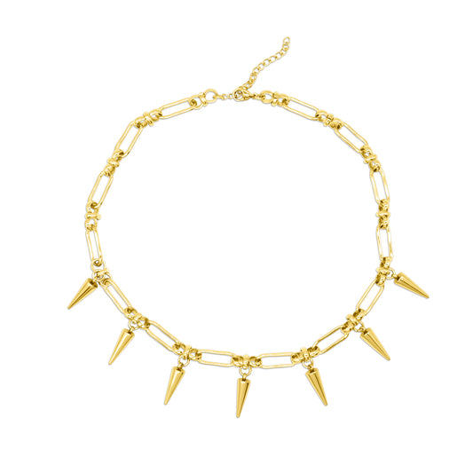 Temptress Gold Spike Chain Choker Mysticum Luna