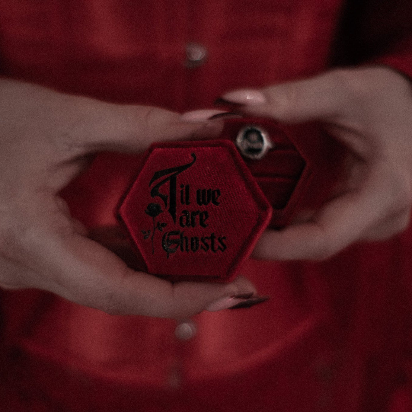 Red Hexagon 'Til We are Ghosts' Ring Box Mysticum Luna