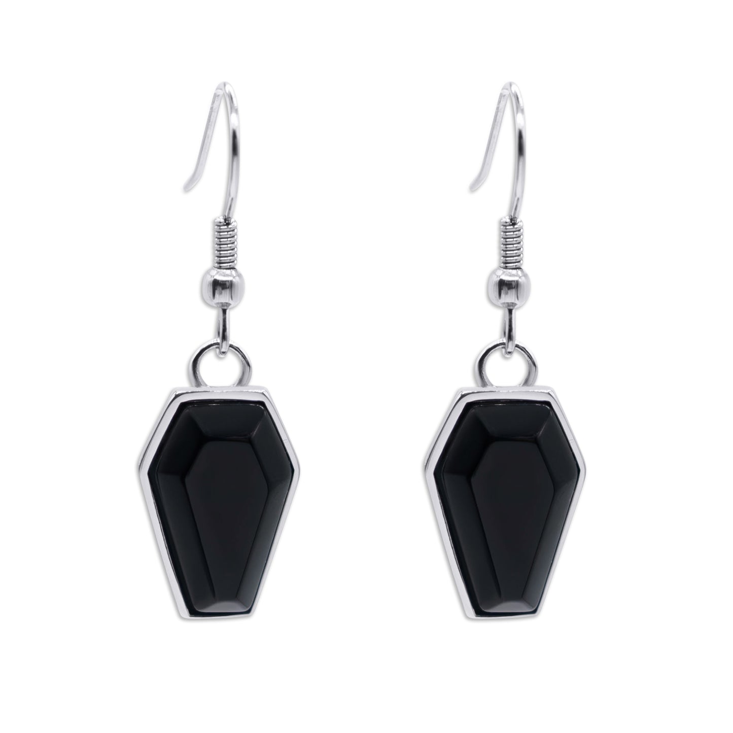 Crypt Black Coffin Earrings