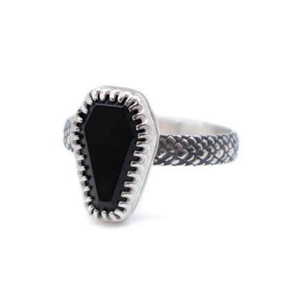 Black Coffin Snake Band Ring