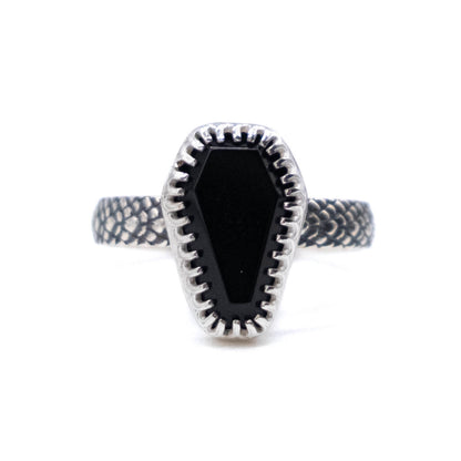 Black Coffin Snake Band Ring