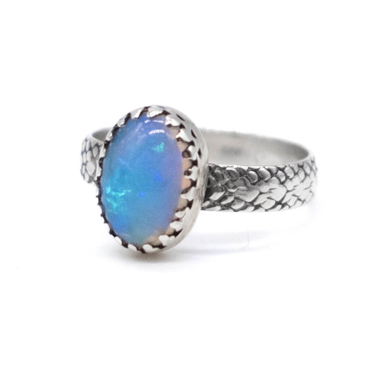 Opal Snake Band Ring