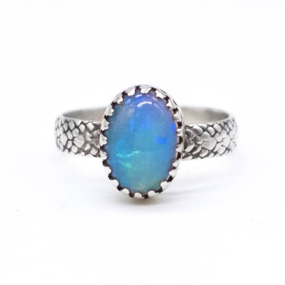 Opal Snake Band Ring