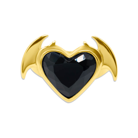 Gold Nocturnal Succubus Heart Ring
