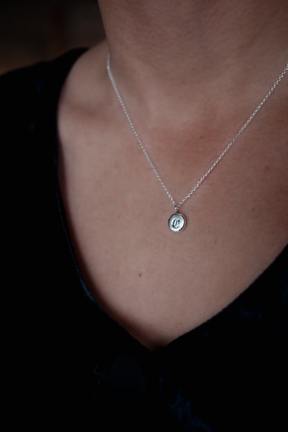 Old English Personalised Stamped Pebble Pendant