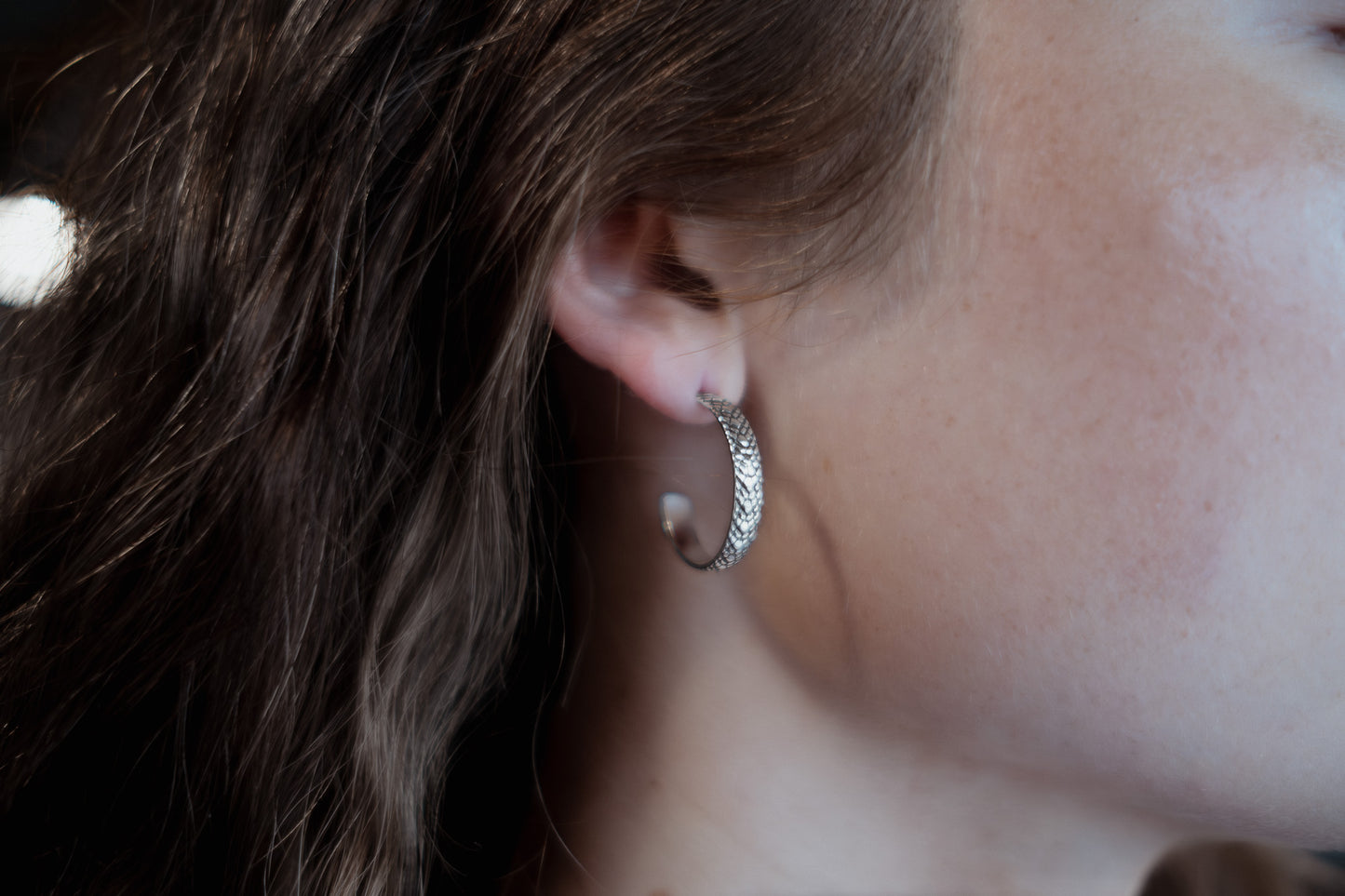 Snake Print Hoop Earrings