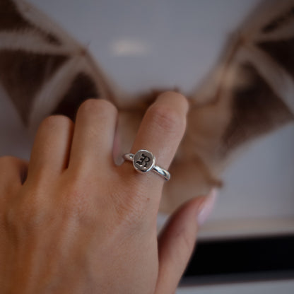 Old English Personalised Stamped Pebble Ring