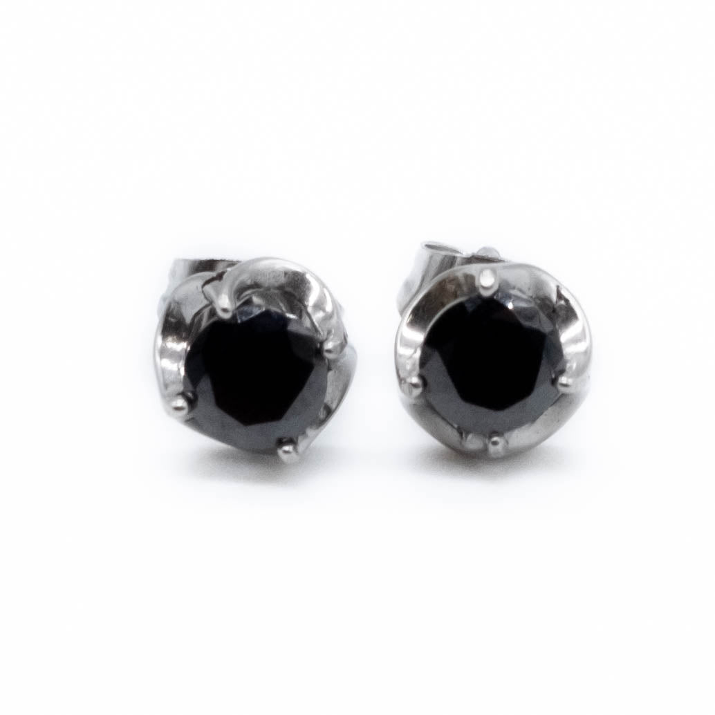 Black Gem Stud Earrings Mysticum Luna