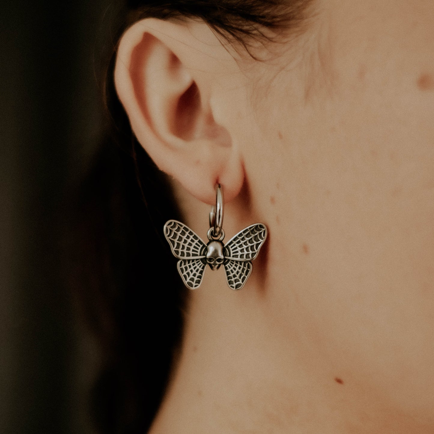 Moth Hoop Earrings Mysticum Luna