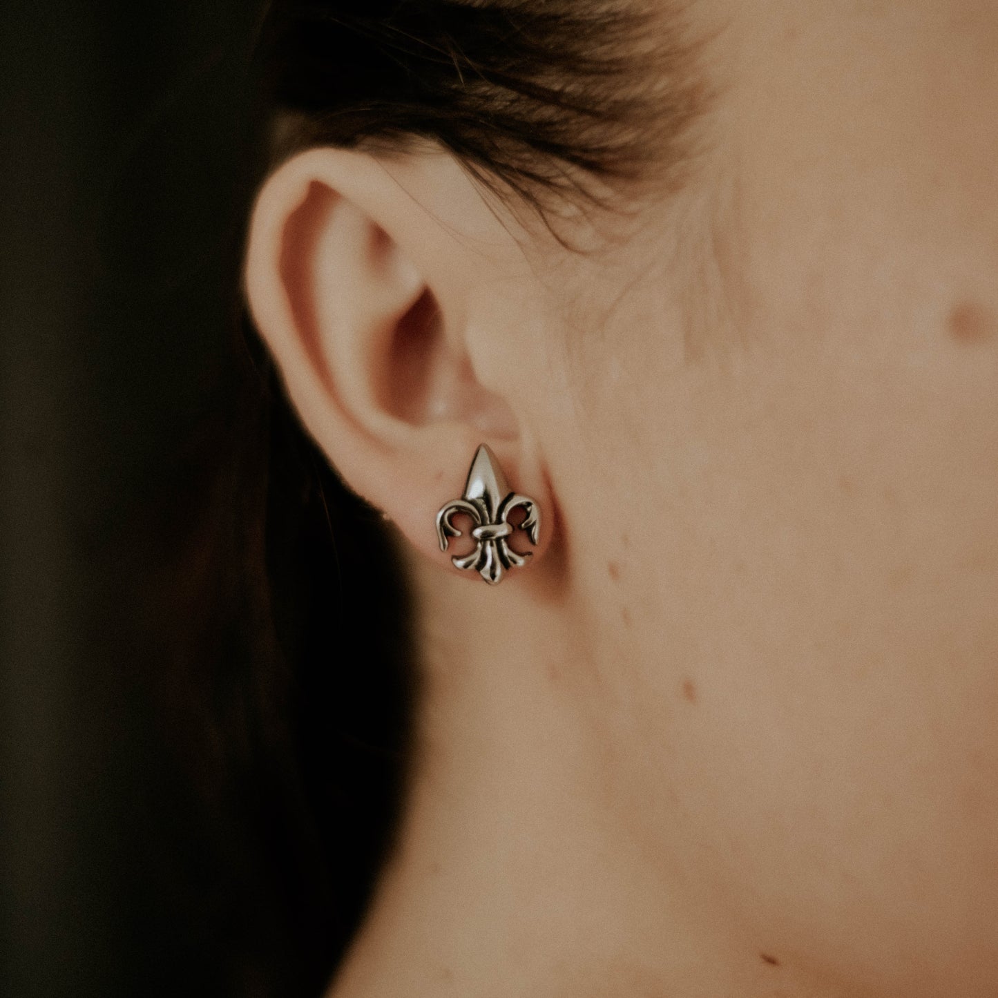 Fleur De Lis Stud Earrings Mysticum Luna