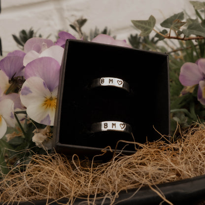 Hand Stamped Personalised Sterling Silver Name Ring