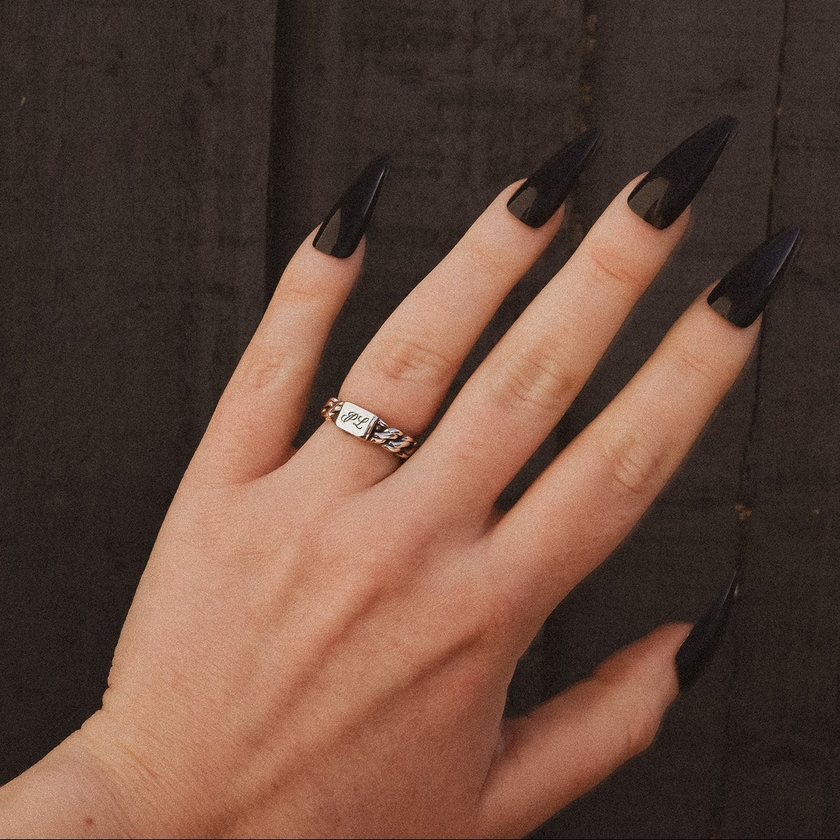 Personalised Chain Initials Ring