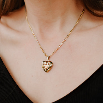 Gold Personalised Initials Spiderweb Heart Locket