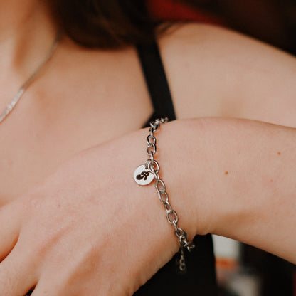 Personalised Initial Disc Bracelet