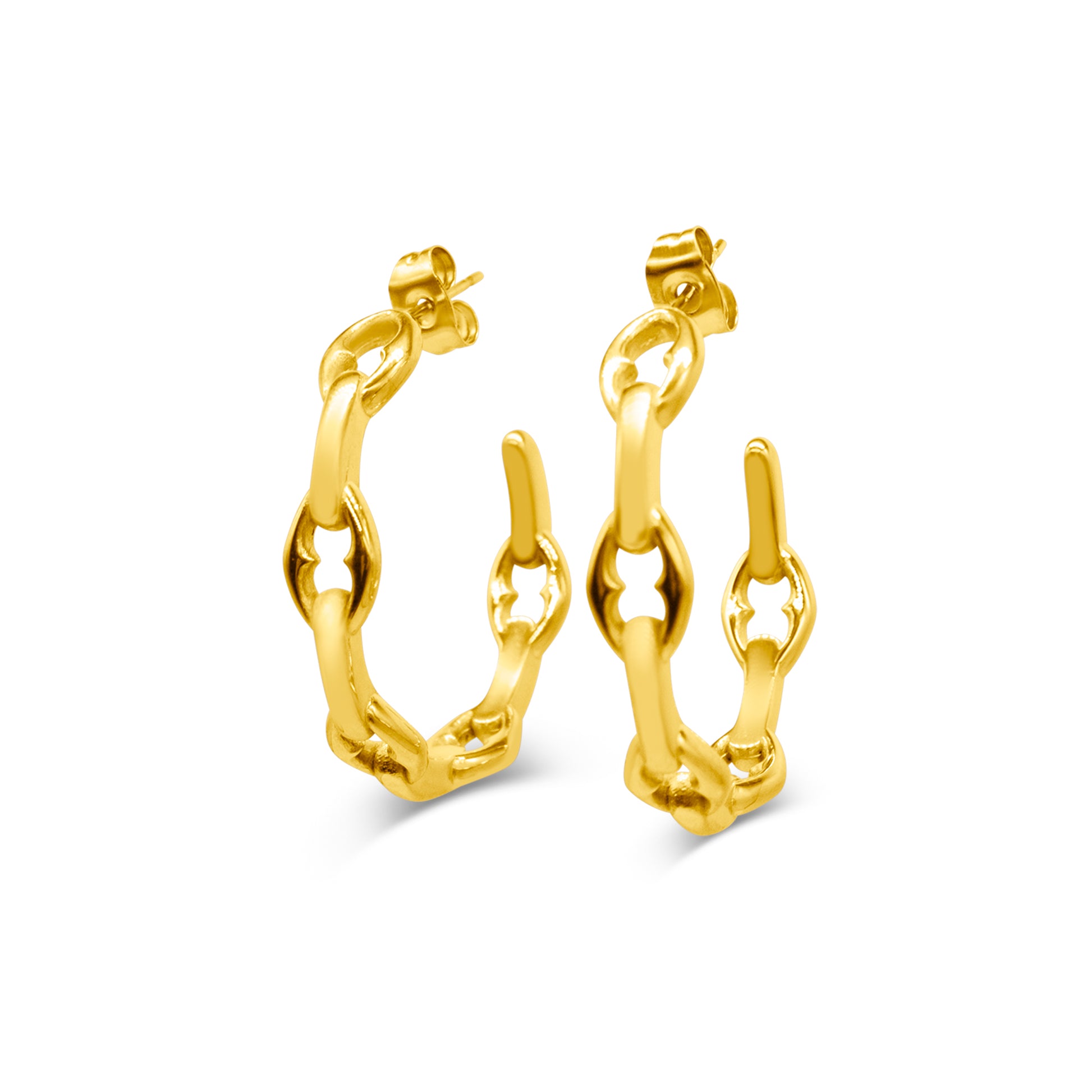 Sanctum Medieval Link Hoop Earrings Gold Mysticum Luna
