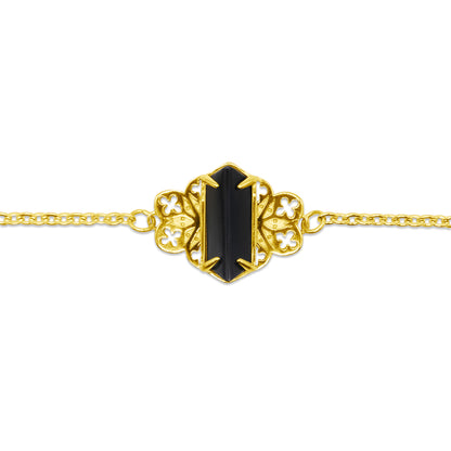 Repent Medieval Black Gemstone Gold Necklace Mysticum Luna