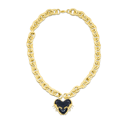 Venin Obscura Scorpion Heart Gold Necklace