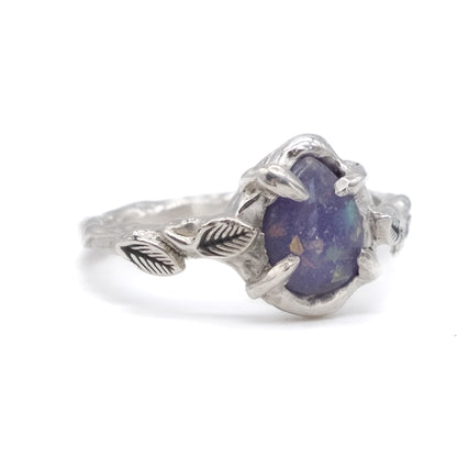 Evergreen leaf Breastmilk & Ashes Memorial Ring