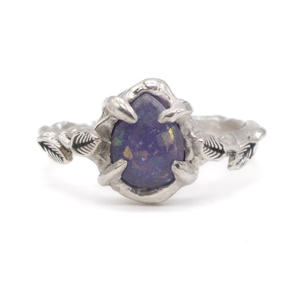 Evergreen leaf Breastmilk & Ashes Memorial Ring