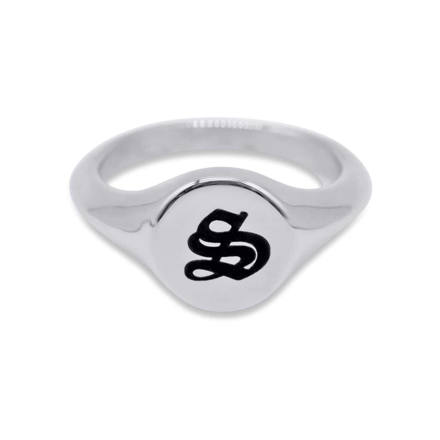 Personalised signet circle Initial Ring