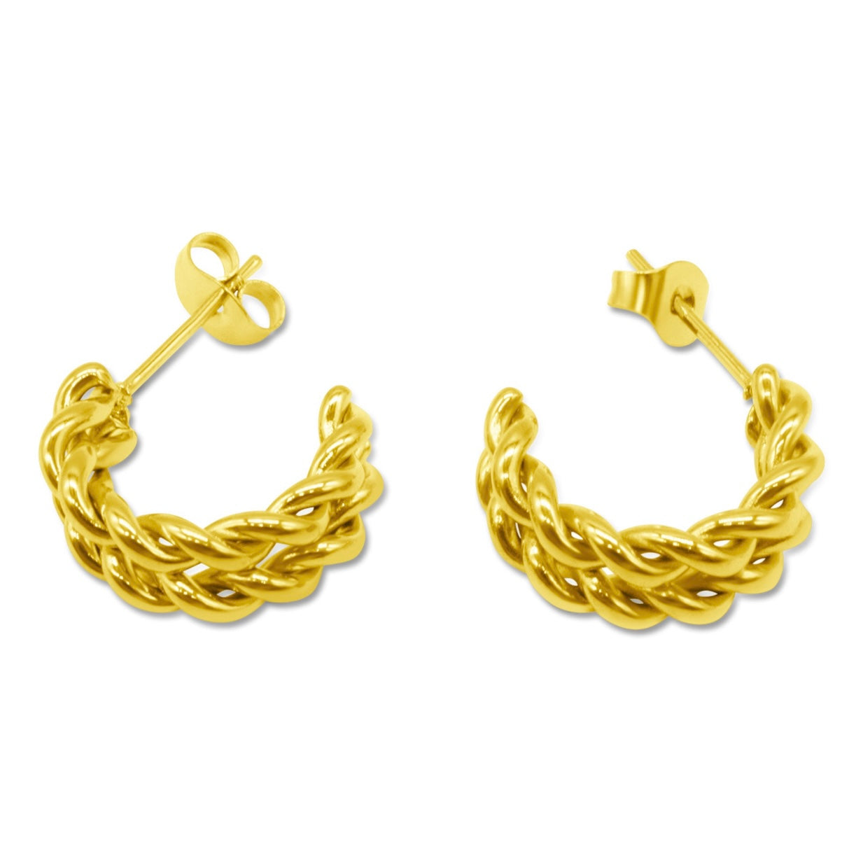 Outlaw Rope Hoop Earrings Gold Mysticum Luna