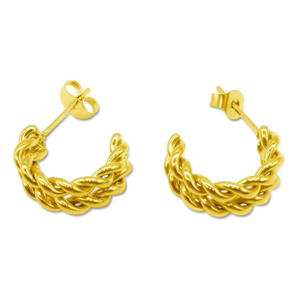 Outlaw Rope Hoop Earrings Gold Mysticum Luna